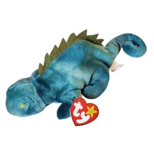 IGGY - Ty Beanie Babies Plush - Green Iguana Lizard - DOB 8-12-97 - Ex Condition